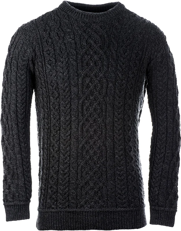 Aran - Men's Aran Sweater - Dark Grey