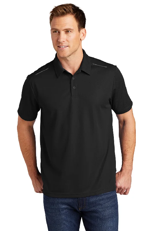 Port Authority Mens Moisture Wicking Short Sleeve Polo Shirt - Black