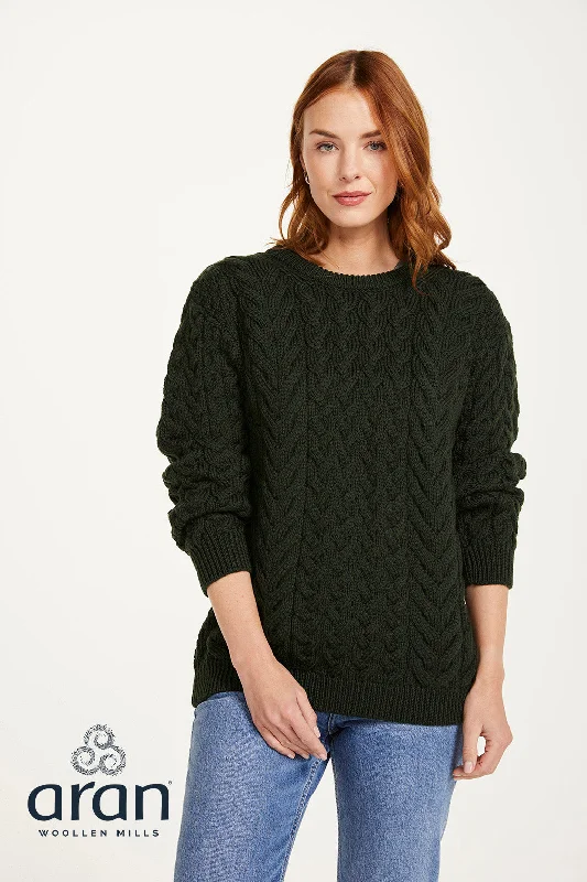 Aran - Unisex Crew Neck Sweater - Seaweed Green