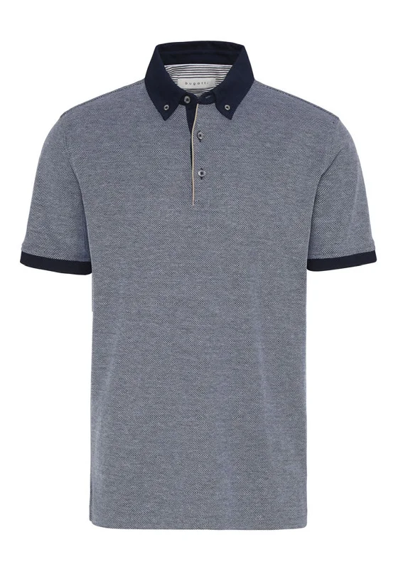 Bugatti Fine Knitted Polo Shirt, Navy