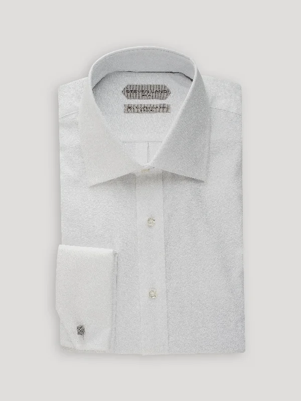 The Luxury Argyle Dress Shirt | Elite Collection | Double Woven Cotton | French Cuff | White