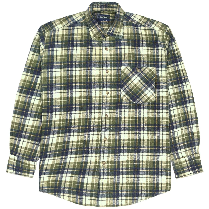 Tacoma Checkered Flannel Shirt Green Cream Navy