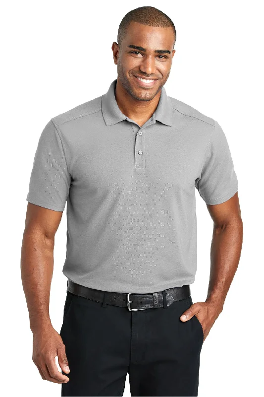 Port Authority Mens EZPerformance Moisture Wicking Short Sleeve Polo Shirt - Gusty Grey