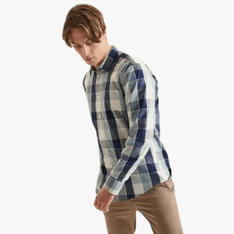 Polo Mens Gerald Long Sleeve Check Shirt Blue