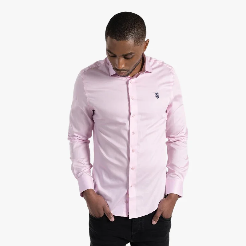 Pringle Mens Long Sleeve Shirt Tailored Pink