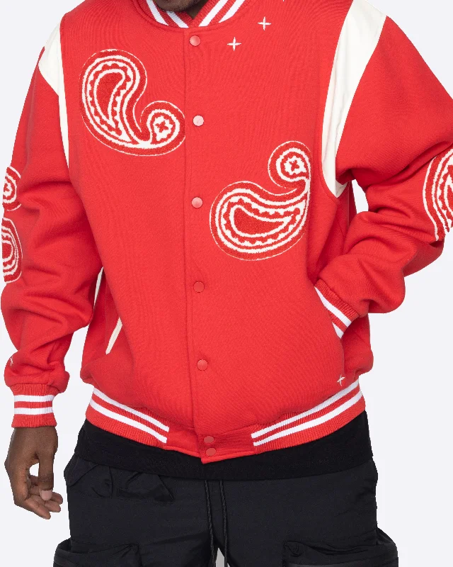 EPTM PAISLEY VARSITY JACKET-RED