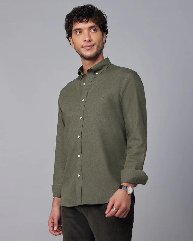 Green Brushed Twill Shirt