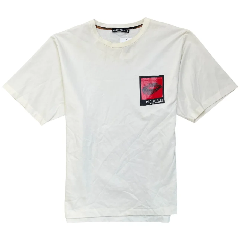 Men's Logo Print T-Shirt White Size XXXL