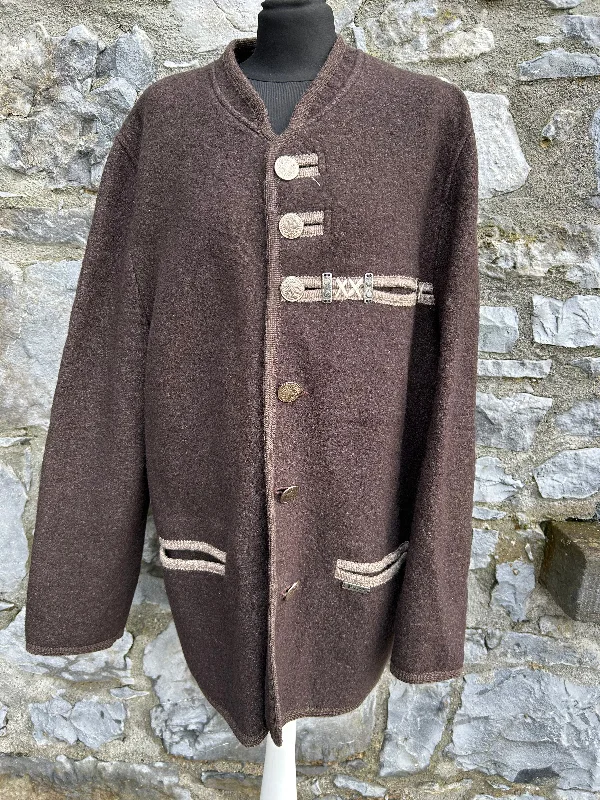 90s brown woolly long cardigan  Medium