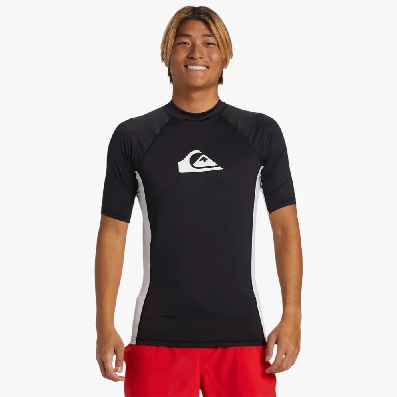 Quiksilver Mens Everyday Upf50 Comp Logo Rashvest Black