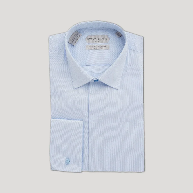 The Finley Dress Shirt | French Cuff & Point Collar | Blue