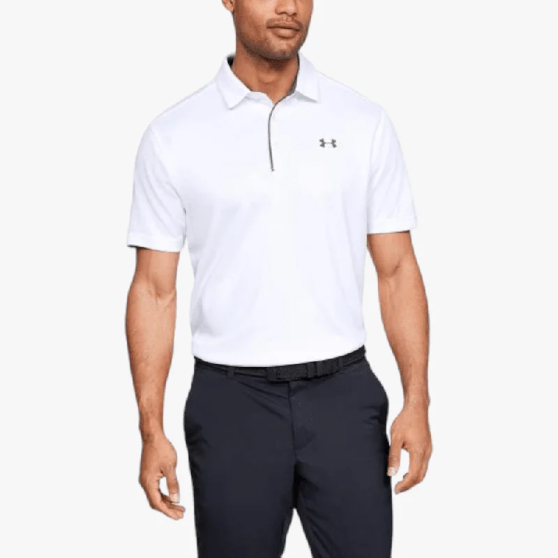 Under Armour Mens Tech Short Sleeve Golfer White