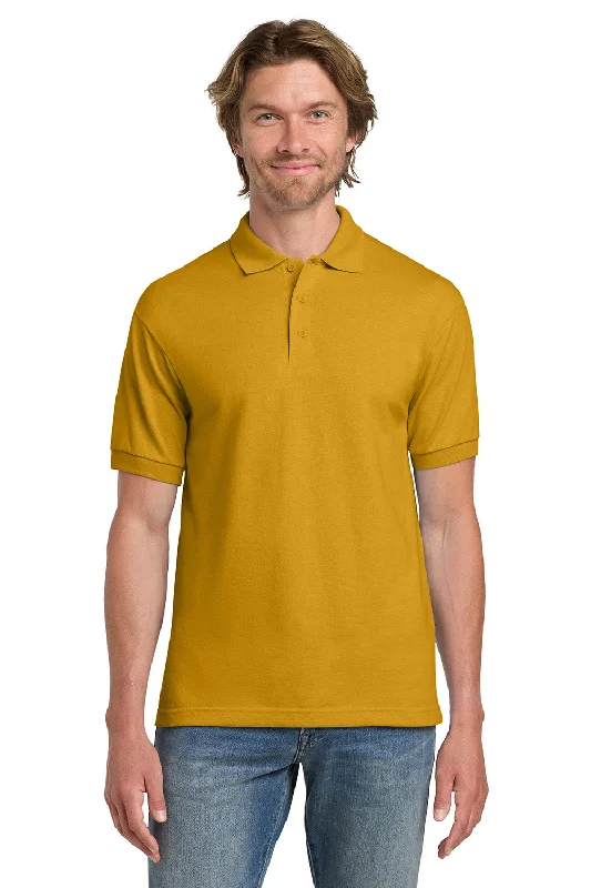 Gildan Mens DryBlend Moisture Wicking Short Sleeve Polo Shirt - Gold