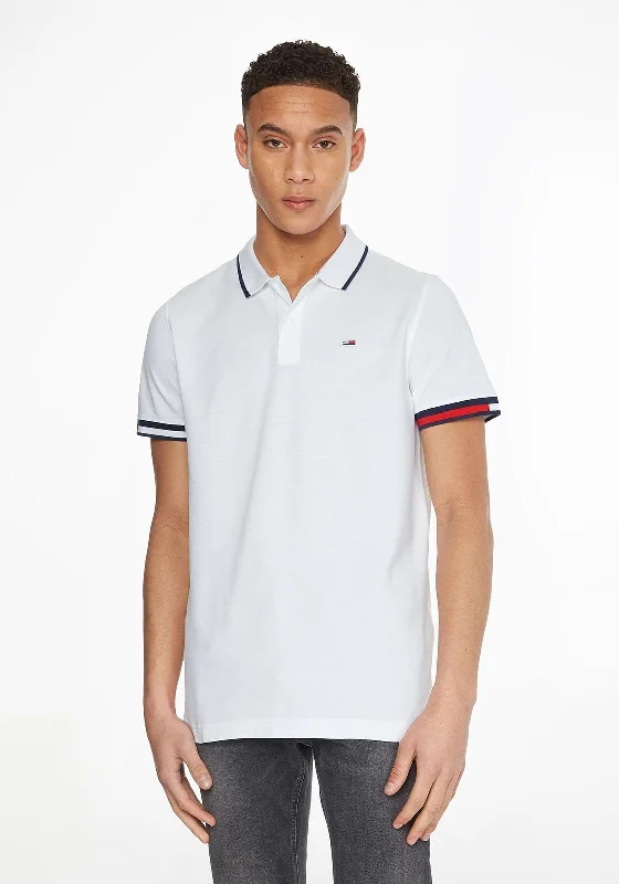 Tommy Jeans Tipped Polo Shirt, White