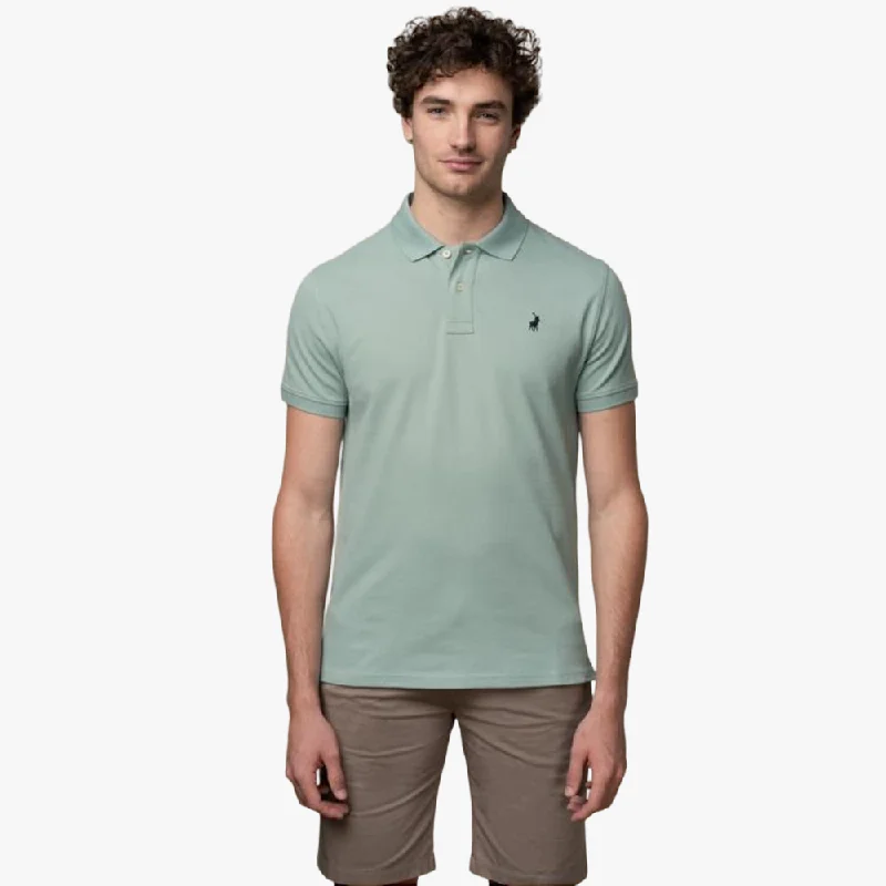 Polo Mens Pique Short Sleeve Golfer Aqua