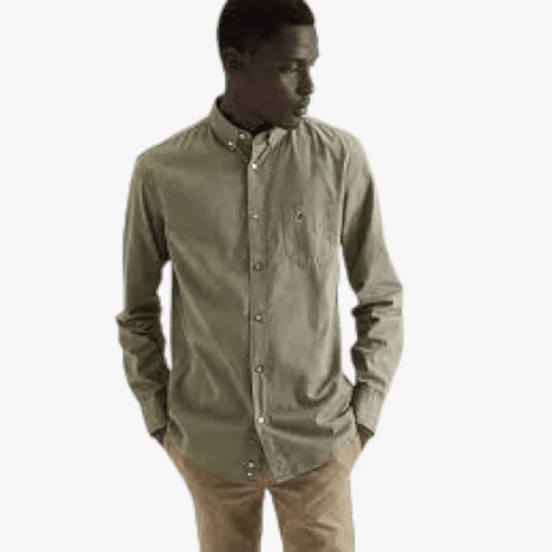 Polo Mens Jason Long Sleeve Signiture Shirt Khaki