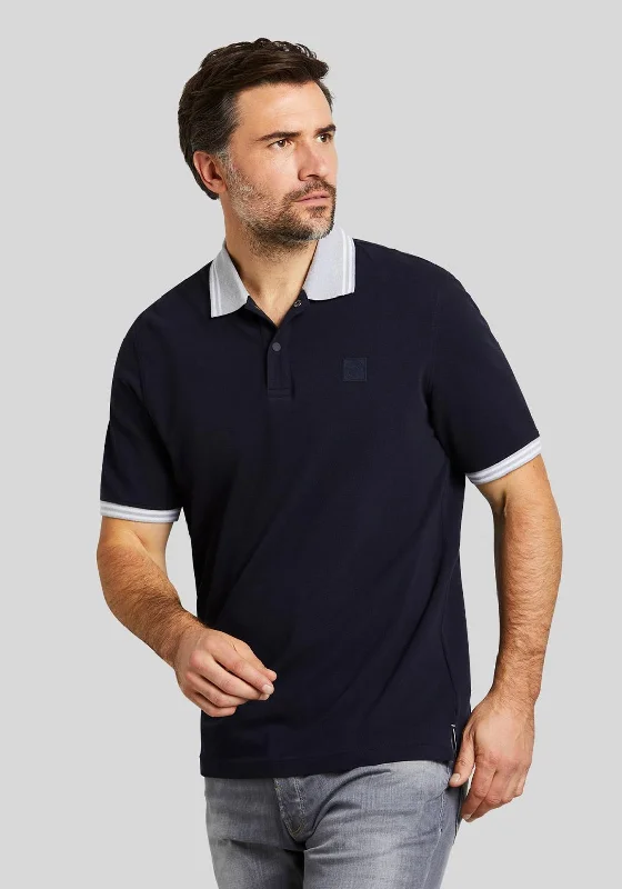 Bugatti Short Sleeved Polo Shirt, Navy Multi