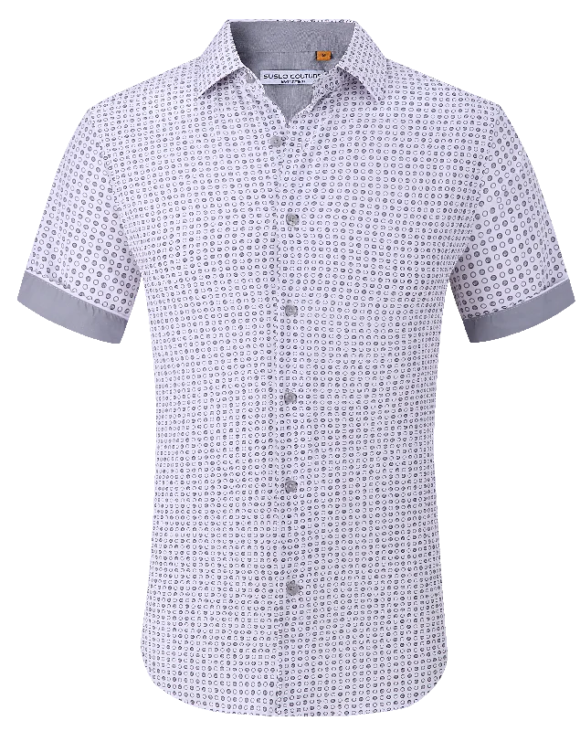 Suslo Gio Printed Short Sleeve Shirt (SC530-9-White)