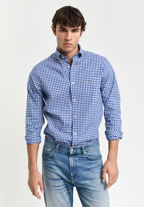 Gant Classic Gingham Poplin Shirt, College Blue