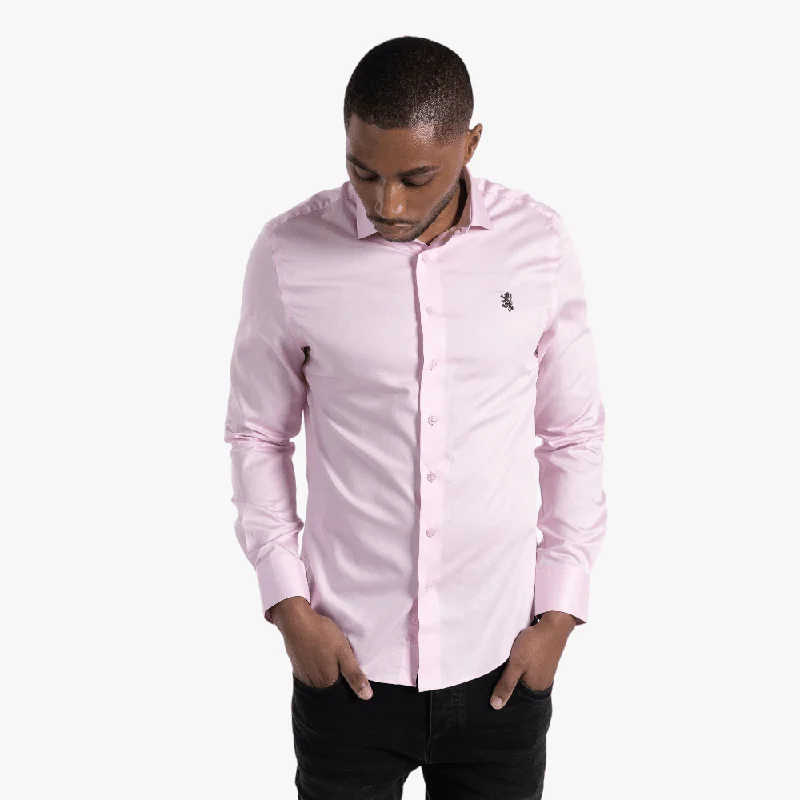 Pringle Mens Core Classic Long Sleeve Shirt Pink