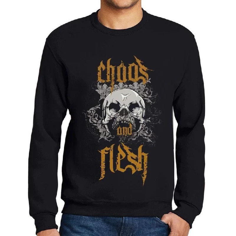 Ultrabasic - Homme Imprimé Graphique Sweat-Shirt Chaos and Flesh Noir Profond