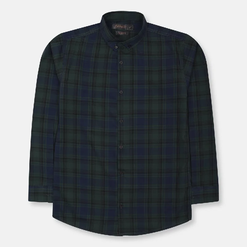 GV Black Watch Green Button Down Casual Shirt 9847