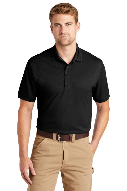 CornerStone Mens Industrial Moisture Wicking Short Sleeve Polo Shirt - Black