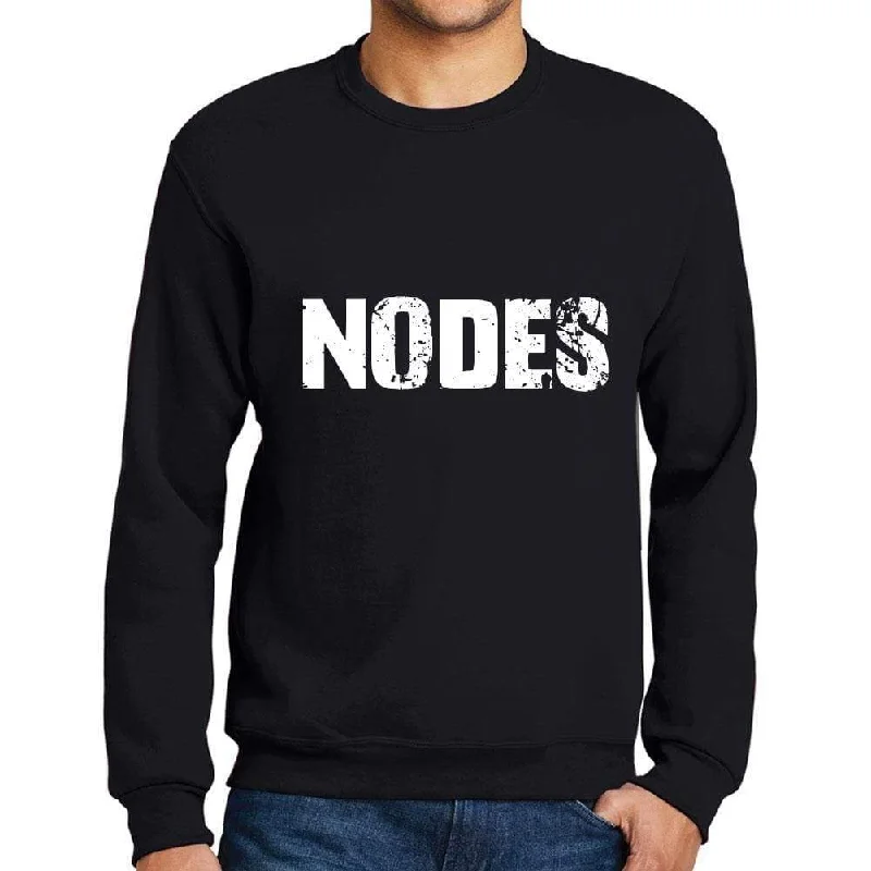 Men's Printed Graphic Sweatshirt Popular Words NODES Deep Black