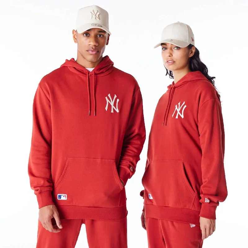 New York Yankees League Essential Red Oversized Pullover Hoodie