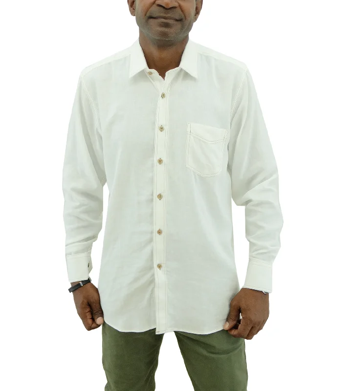 13L1874E, Oleg Cassini Men's Solid L/Sleeve  Linen Shirts