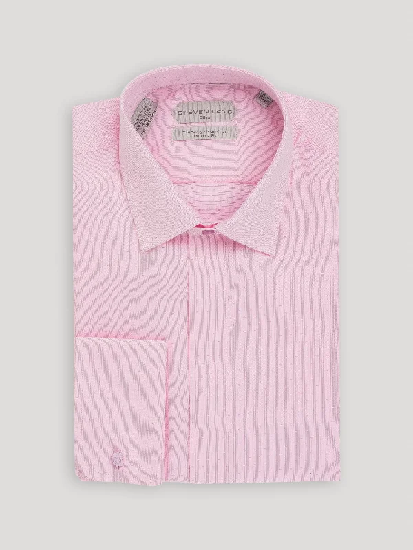 The Finley Dress Shirt | French Cuff & Point Collar| Pink