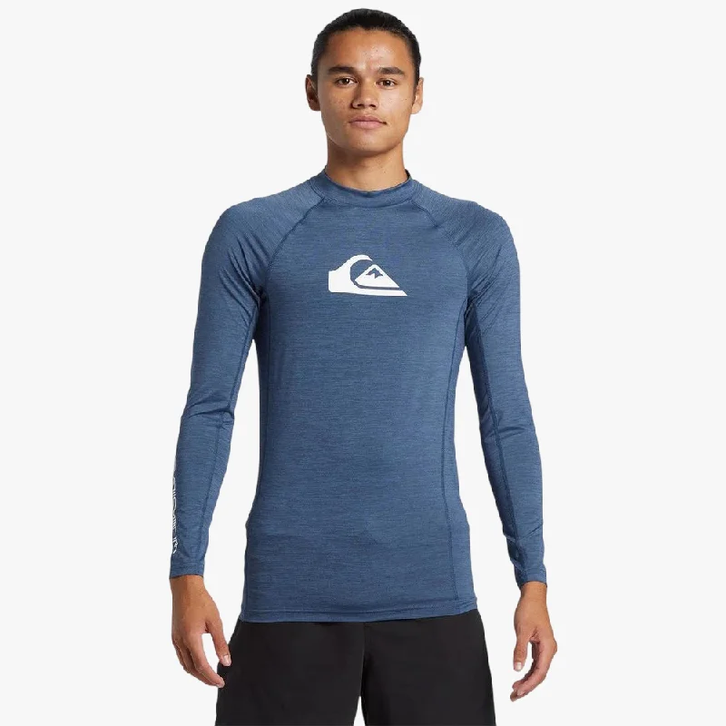 Quiksilver Mens Everyday Comp Upf50 Long Sleeve Rash Vest Vint Indigo Heather