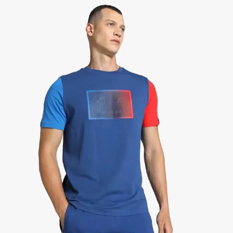 Puma Mens Bmw Mms Logo Short Sleeve Tee + Pro Blue