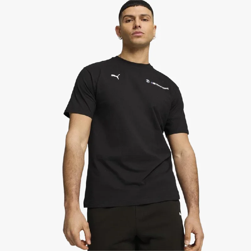 Puma Mens Bmw Mms Ess Logo Short Sleeve Tee Black