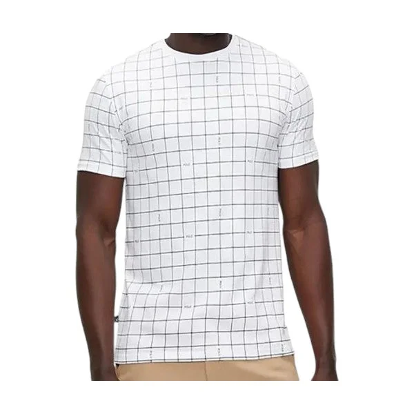 Polo Mens Printed Grid Short Sleeve Tee White