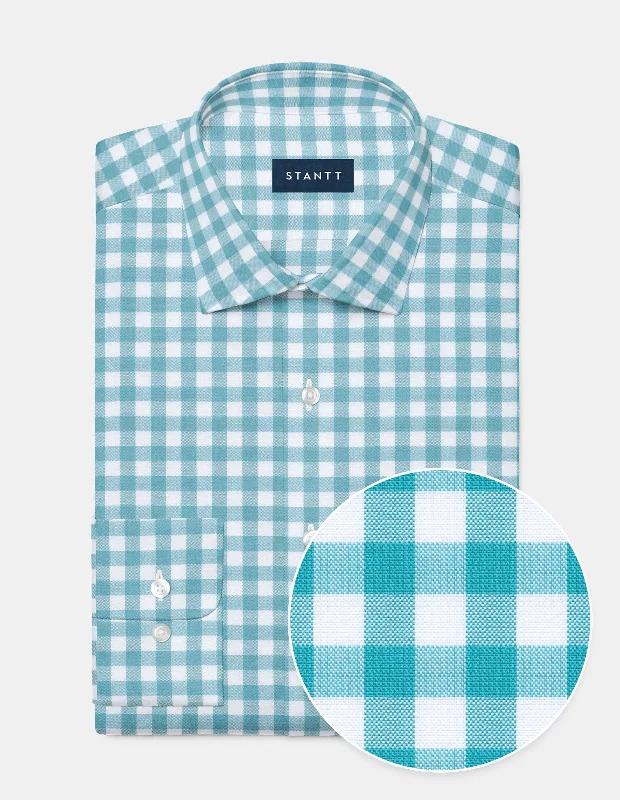 Turquoise Gingham Oxford