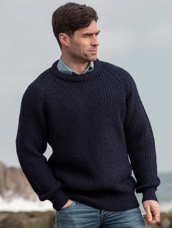 Aran - Men's Fisherman Rib - Navy