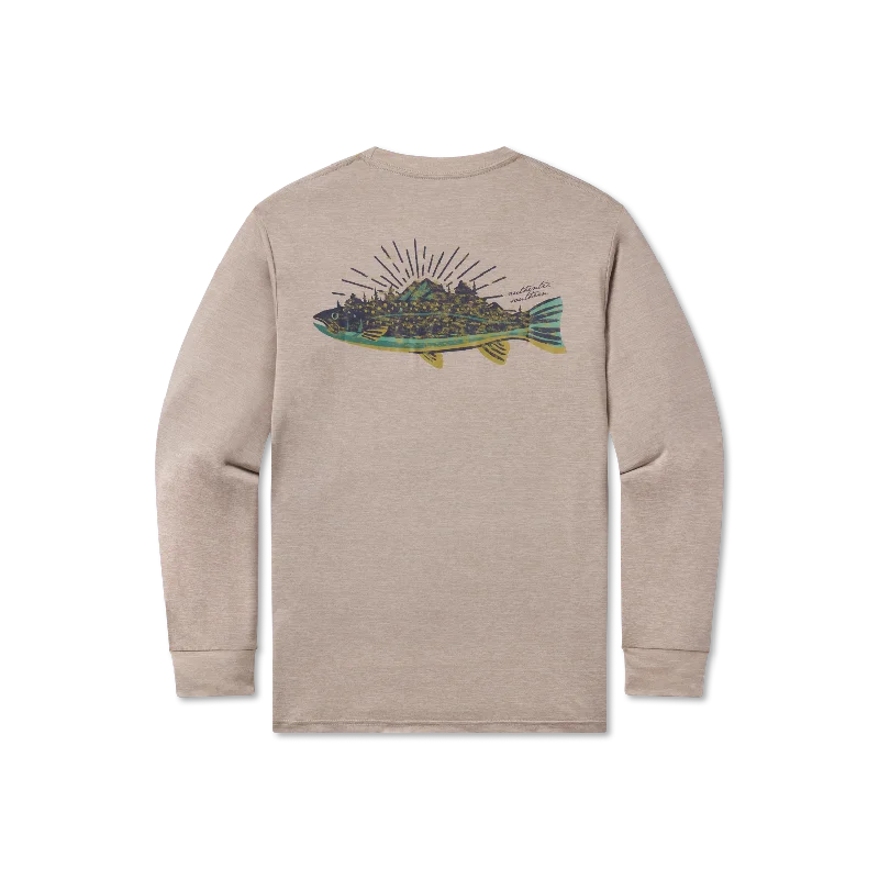 FieldTec™ Heathered Performance Tee - Speckled Sunset - Long Sleeve