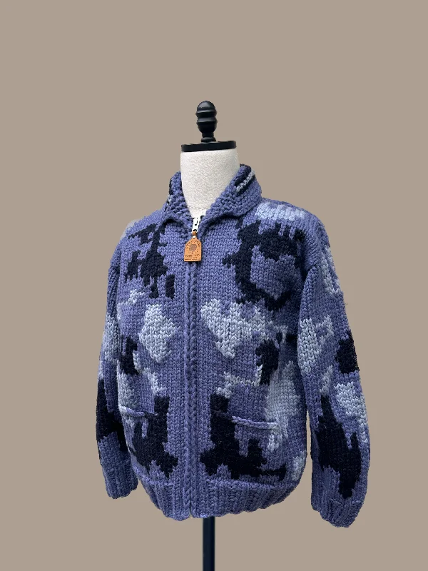 Canadian Knit Sweater - Camo Blue