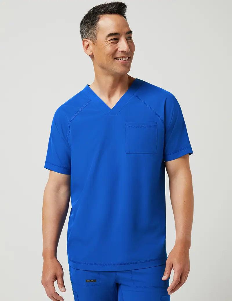 Jaanuu Men's V-Neck Raglan Top - Royal Blue