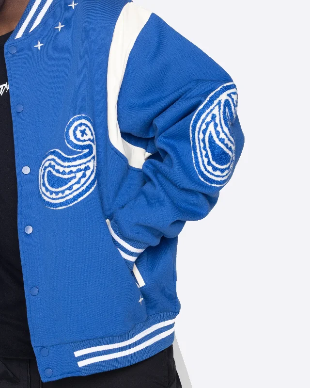 EPTM PAISLEY VARSITY JACKET-ROYAL