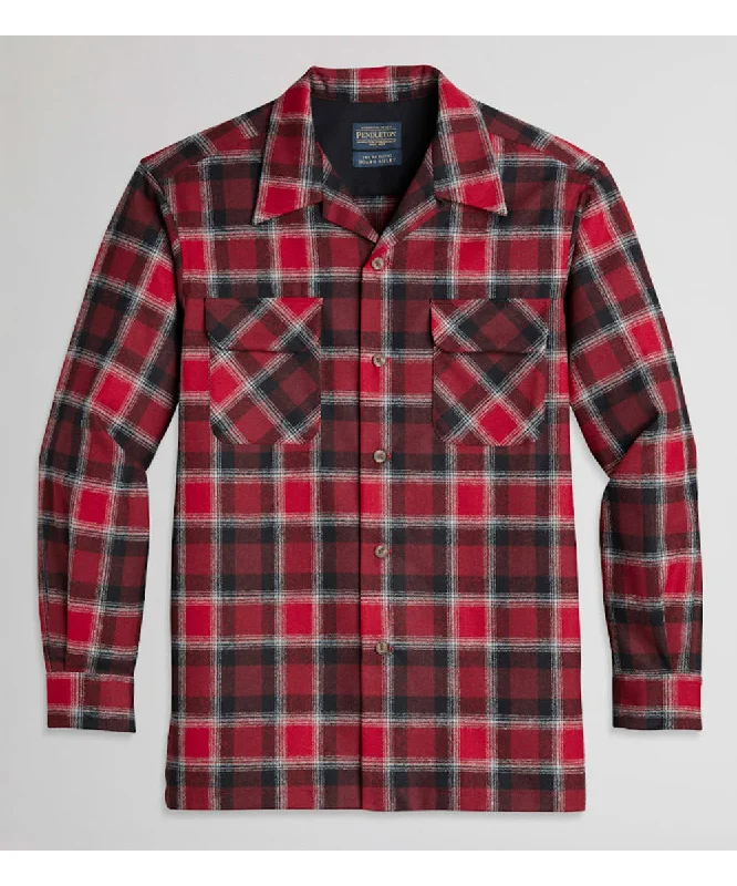 Pendleton Men's Wool Board Shirt - Red/Black/Grey Plaid