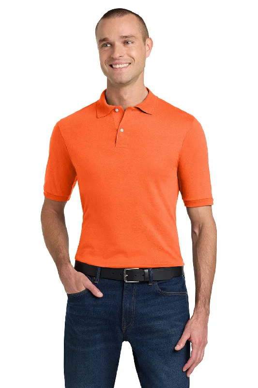 Jerzees Mens SpotShield Stain Resistant Short Sleeve Polo Shirt - Safety Orange