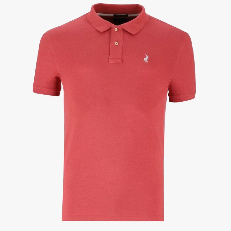 Polo Mens Pique Short Sleeve Golfer  Dark Pink