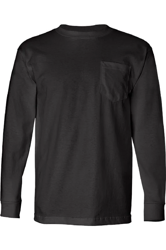 Bayside USA-Made Long Sleeve T-Shirt with a Pocket