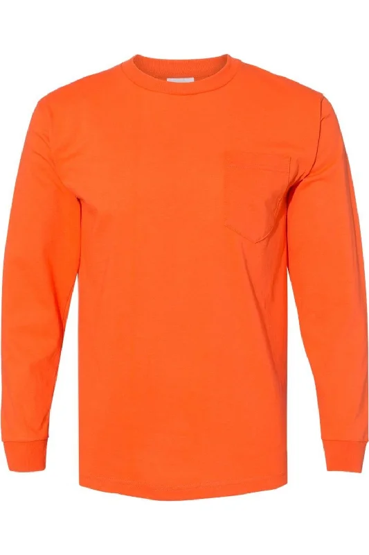 Bayside USA-Made Long Sleeve T-Shirt with a Pocket