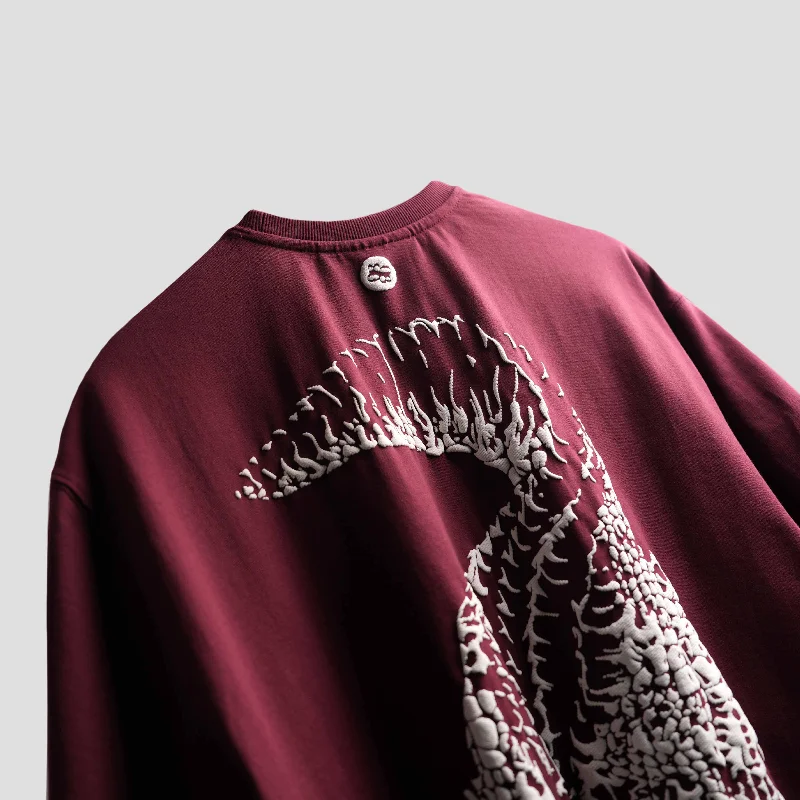 BURGUNDY CROCODILE T-SHIRT