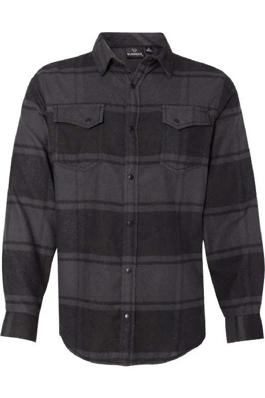 Burnside Snap Front Long Sleeve Plaid Flannel Shirt