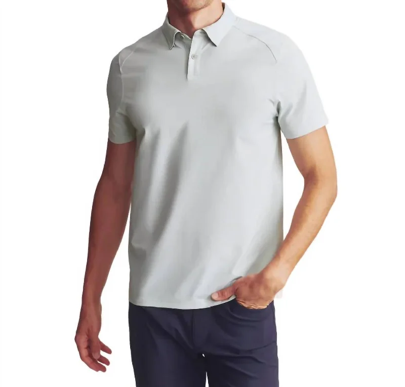 Commuter Polo Shirt In Seagrass Green Honeycomb