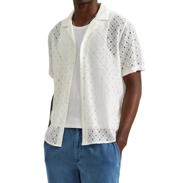 Didcot Corded Lace Shirt In White